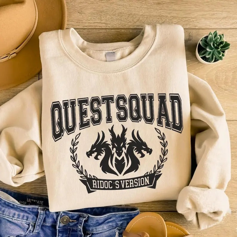 Ridoc Quest Squad , Onyx Storm , Fourth Wing , Basgiath War College Tee, Bookstagram Sweatshirt Hoodie | PrintMintTees.com