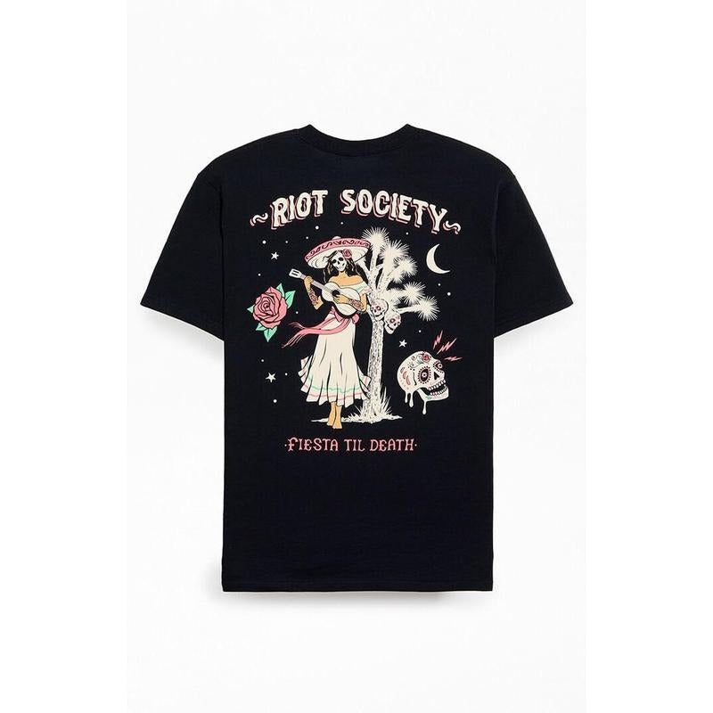 Riot Society Men's Fiesta Till Death T-Shirt - Multicolor Hoodie Sweatshirt | PrintMintTees.com