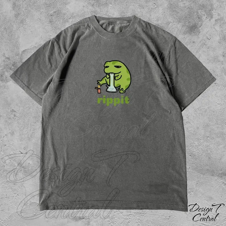 Rippit - Funny Unisex Stoner T-Shirt, Frog Sweat Shirt, Frog Shirt, Stoner Shirt, Stoner Gift, Stoner Girls, Frog Shirt,...