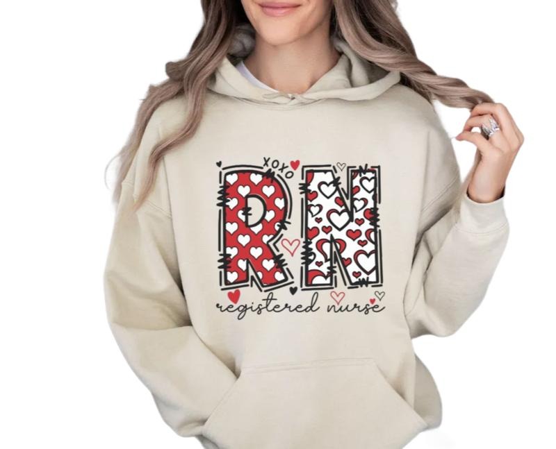 Rn Valentines Day Shirt, Registered Nurse Sweatshirt, Valentines Rn Tee, Gift For Registered Nurse, Rn Hoodie, Unisex...