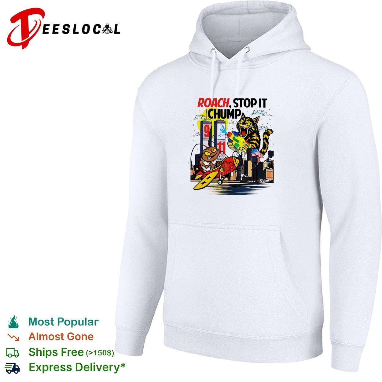 Roach flying plane stop it chump tiger New York City shirt