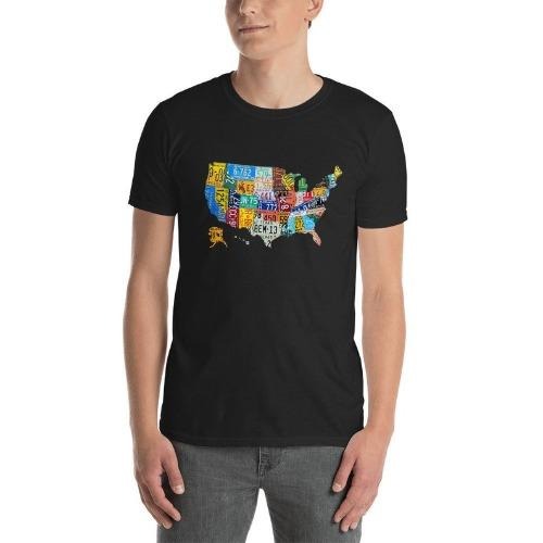 Road Trip Shirts Family Road Trip Shirts United States Map USA US License Plate Art Unisex T-Shirt made in usa Hoodie...