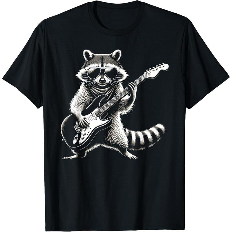 Rock On Raccoon Rock and Roll Vintage Guitarist Men Women T-Shirt made in usstyle{n002}2 Hoodie Sweatshirt