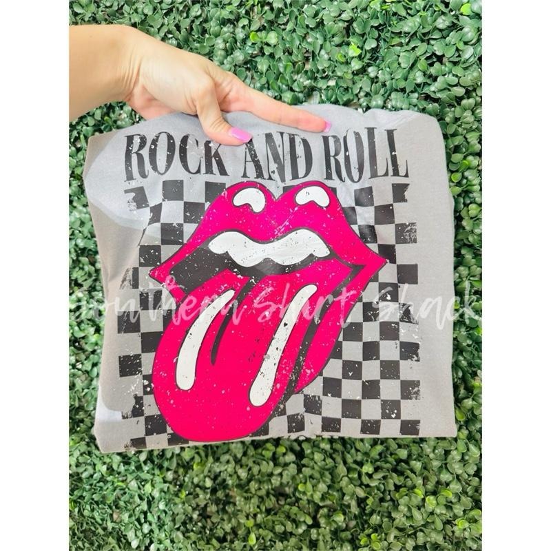 Rock n Roll band graphic T shirt  | Gray comfort colors T shirt Hoodie Sweatshirt | PrintMintTees.com