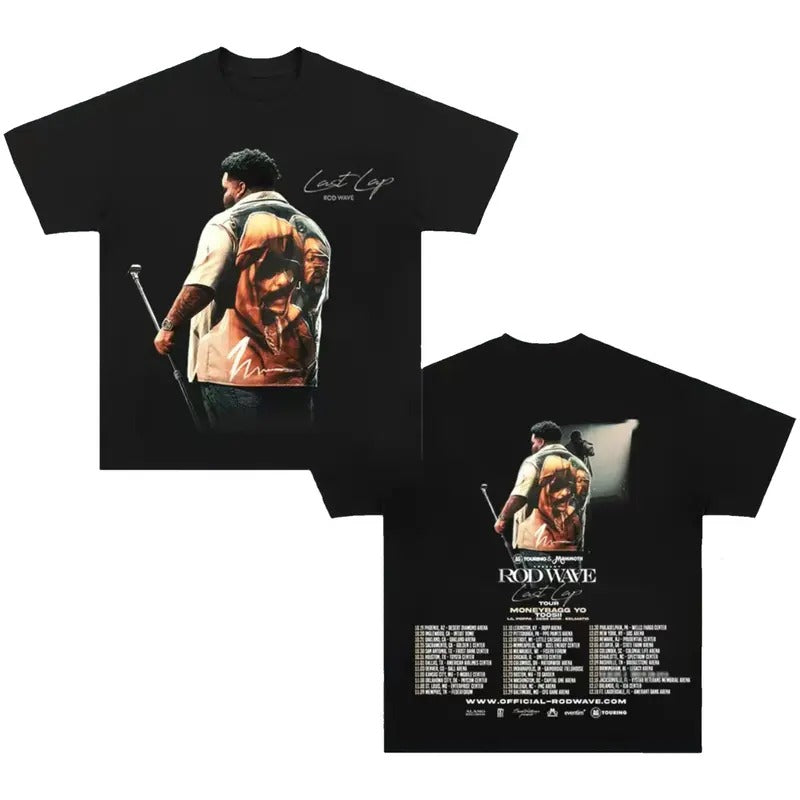 Rod Wave Last Lap Tour 2024 Shirt Vintage Rapper Graphic Tee Shirt, Sweatshirt, Hoodie | PrintMintTees.com