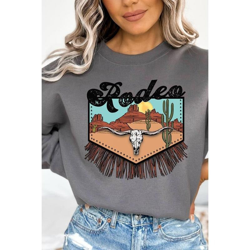 Rodeo Landscape Heavy-weight Crew Sweatshirt Shirt Hoodie | PrintMintTees.com
