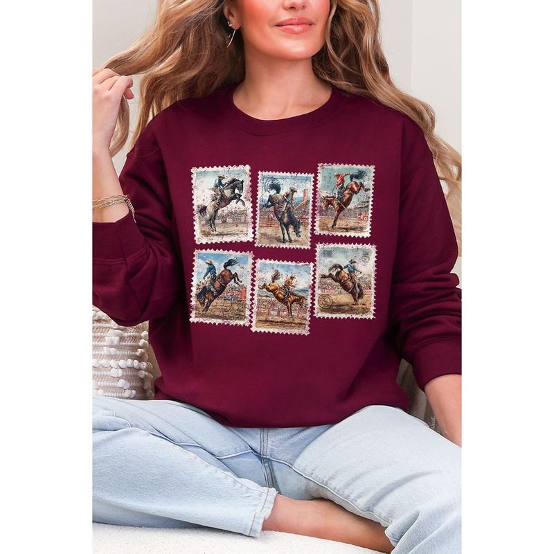 Rodeo Stamps Heavy Blend Crew Sweatshirt Shirt Hoodie | PrintMintTees.com