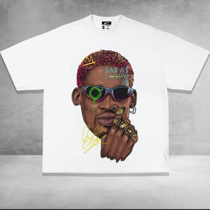 "Rodman" Big Face Art Graphic T-Shirt Hoodie Sweatshirt | PrintMintTees.com