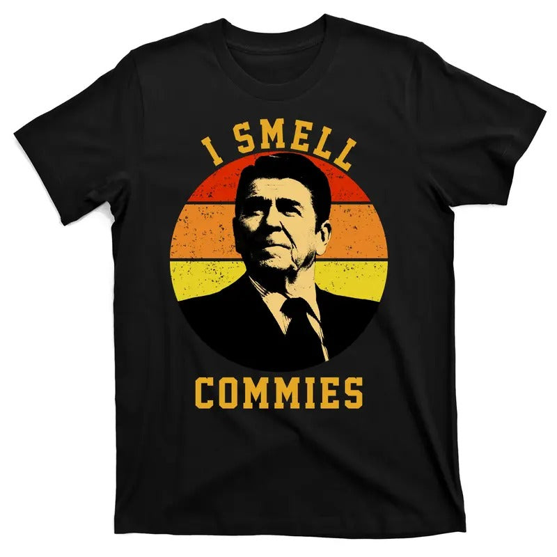 Ronald Reagan I Smell Commies Funny Republican T-Shirt Hoodie Sweatshirt | PrintMintTees.com