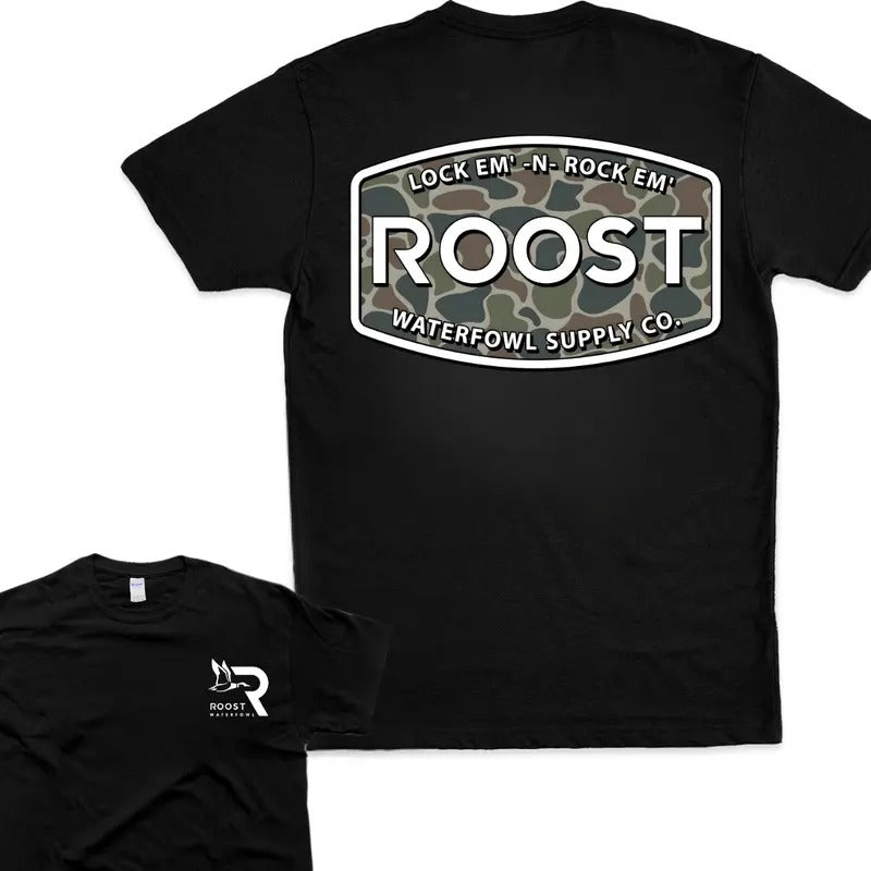 Roost Waterfowl T-Shirt  Unique Camo Logo Cool Hunting Top Hoodie Sweatshirt | PrintMintTees.com