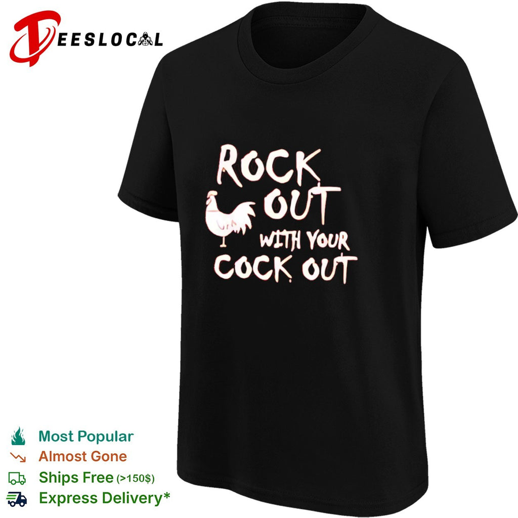 Rooster bird silhouette rock out with your cock shirt
