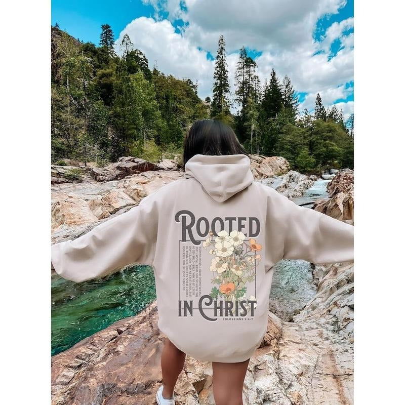 Rooted In Christ Hoodie Christian Sweatshirt Spiritual Sweatshirt Faith Based Shirt Christian Merch Christian Streetwear...