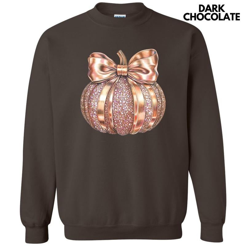 Rose Gold Jeweled Pumpkin Sweatshirt 'NLB' Shirt Hoodie | PrintMintTees.com