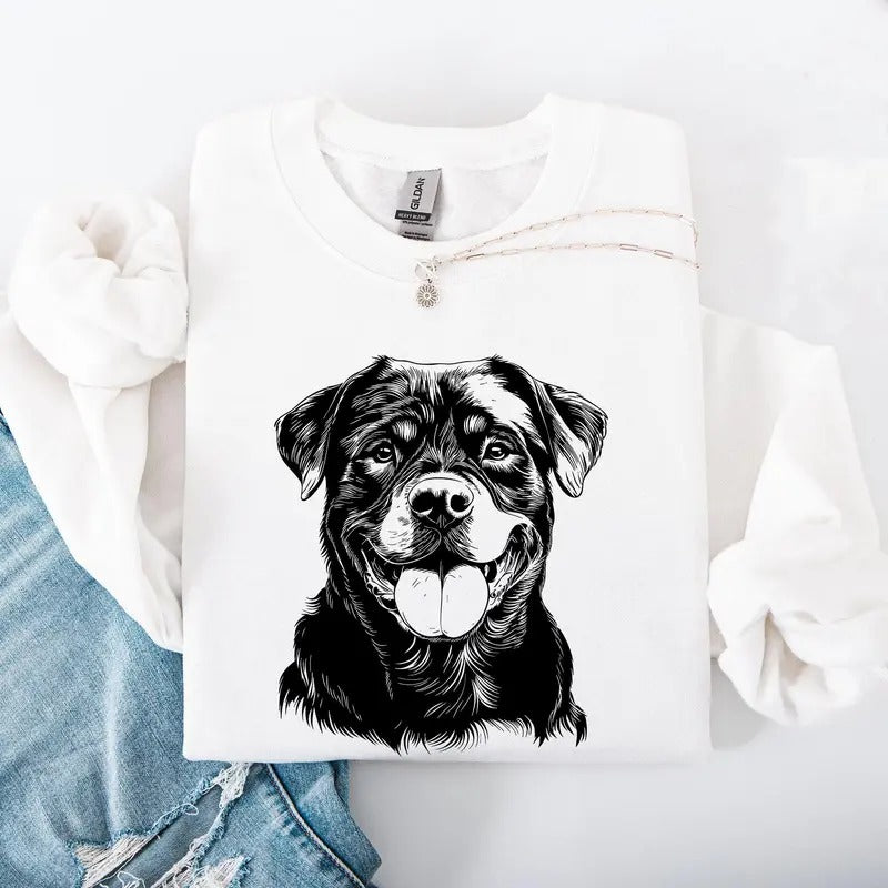Rottweiler, Pet, Dog Breed Sweatshirt, Crew Neck, Women's, Crewneck Shirt Hoodie | PrintMintTees.com