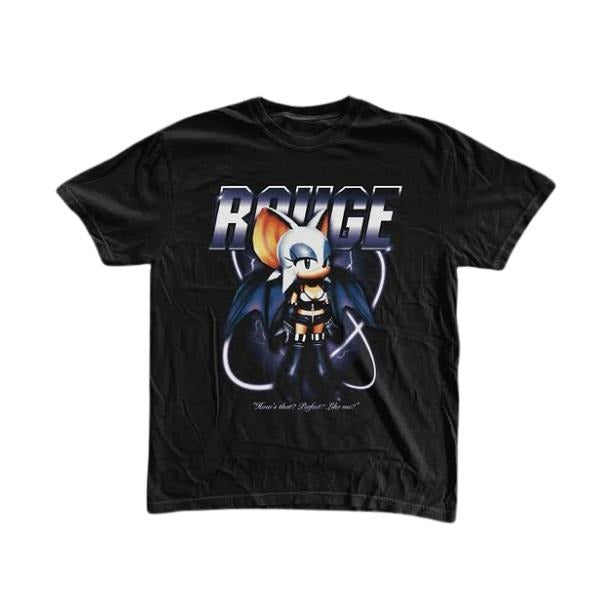 Rouge the Bat T-Shirt, Sonic Adventure Shirt, Unisex Graphic Tees Gothic Grunge Y2k Emo Scene Amity Affliction Style...