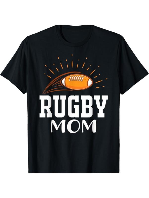 Rugby Mom I Rugby Player I Rugby T-Shirt, Regular-Fit, Family T-shirt Cotton Menswear