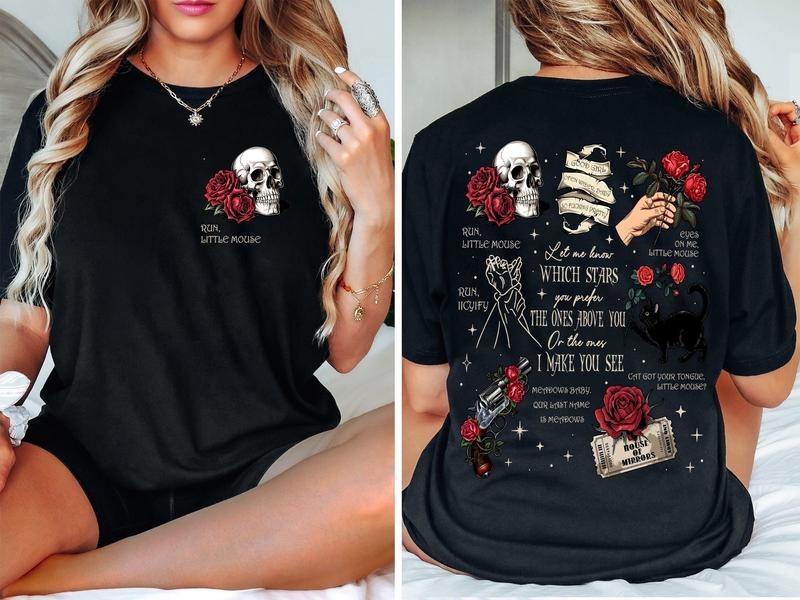 Run Little Mouse 2 Sided Unisex T-Shirt, Dark Romance Book Sweatshirt, Spicy Book Hoodie, Smut Reader Gift, Cat and Mouse...