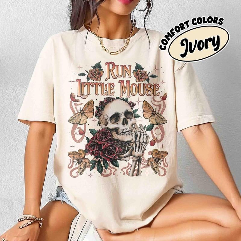 Run Little Mouse Comfort Colors Shirt, Rose Skeleton Shirt, Haunting Adeline Tshirt, Dark Romance Merch, Smut Reader,...