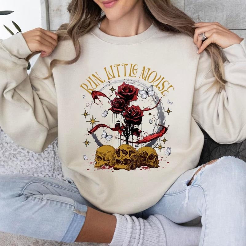 Run Little Mouse Sweatshirt, Haunting Adeline Shirt, Dark Romance Merch, Smut reader, book lover Gift, Rose Shirt, Rose...