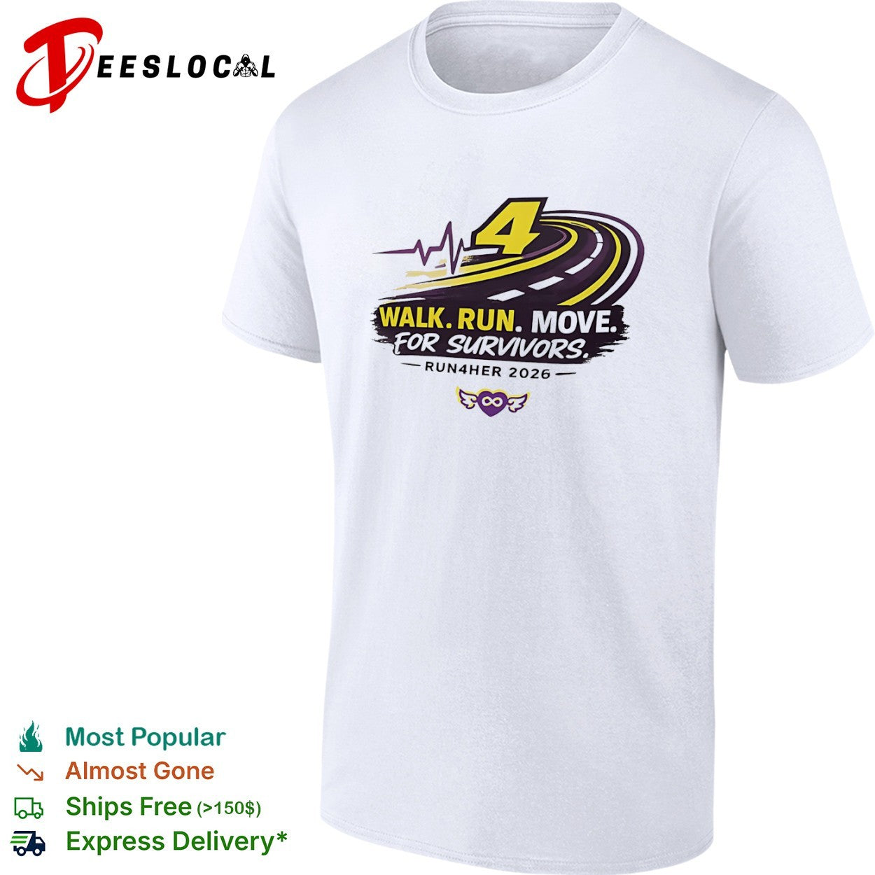 Run4her 2026 walk run move for survivors shirt