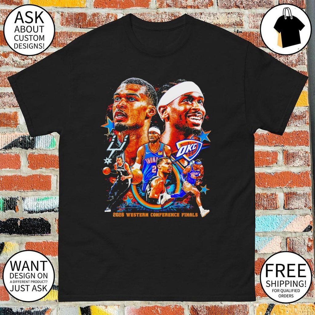SGA OKC Thunder Basketball Players 2026 Western Conference Finals poster shirt