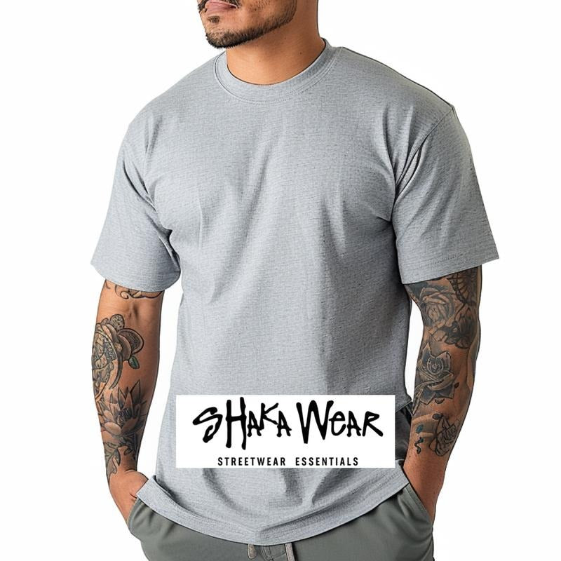 SHAKA WEAR Active Short Sleeve T Shirts Lightweight Cotton Crew Neck Menswear Stylish Hoodie Sweatshirt | PrintMintTees.com