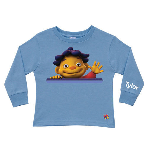 Sid the Science Kid Says Hello Light Blue Long Sleeve Tee