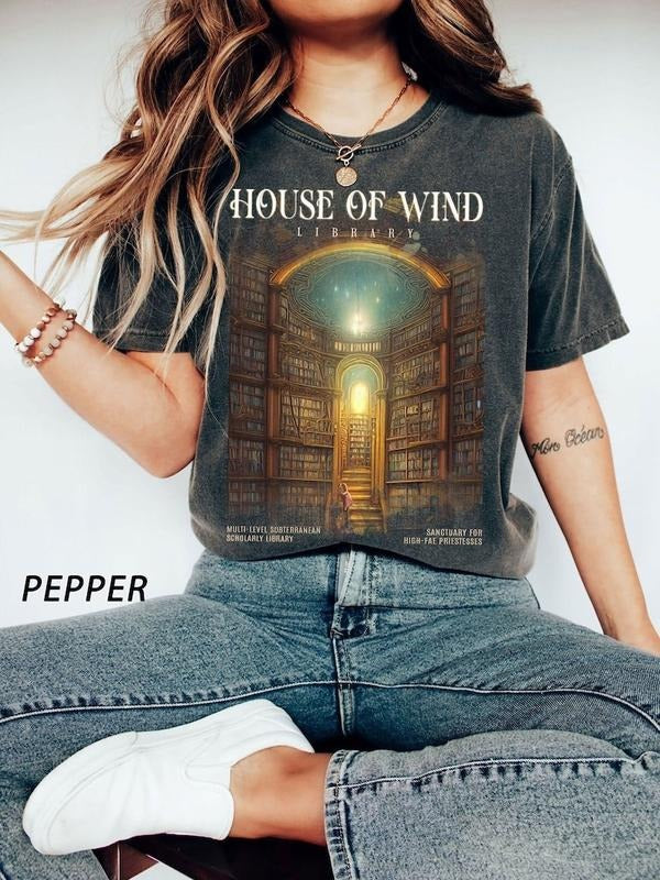 SJM House Wind Library Shirt TACOSF SJM Maas Throne Glass Bookish Iprintasty T-Shirts, Hoodie, Sweatshirt