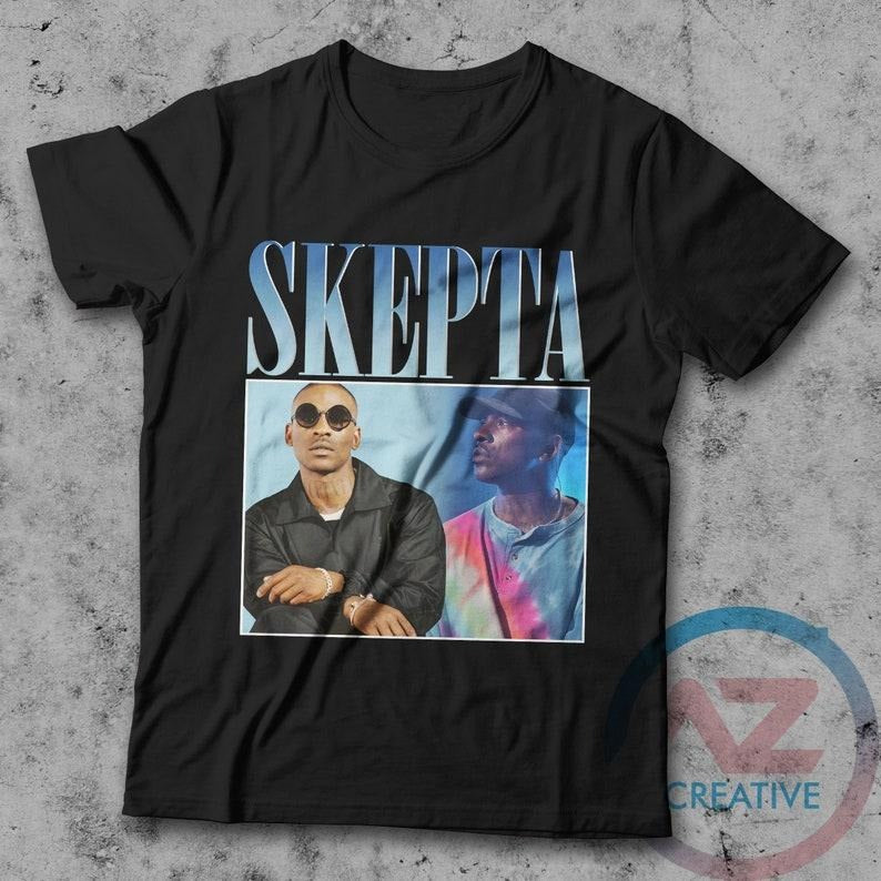 SKEPTA Shirt Vintage 90s T-Shirt Skepta Retro Music Hip Hop Rap T Shirt Short-Sleeve Style T-Shirt Birthday Present...