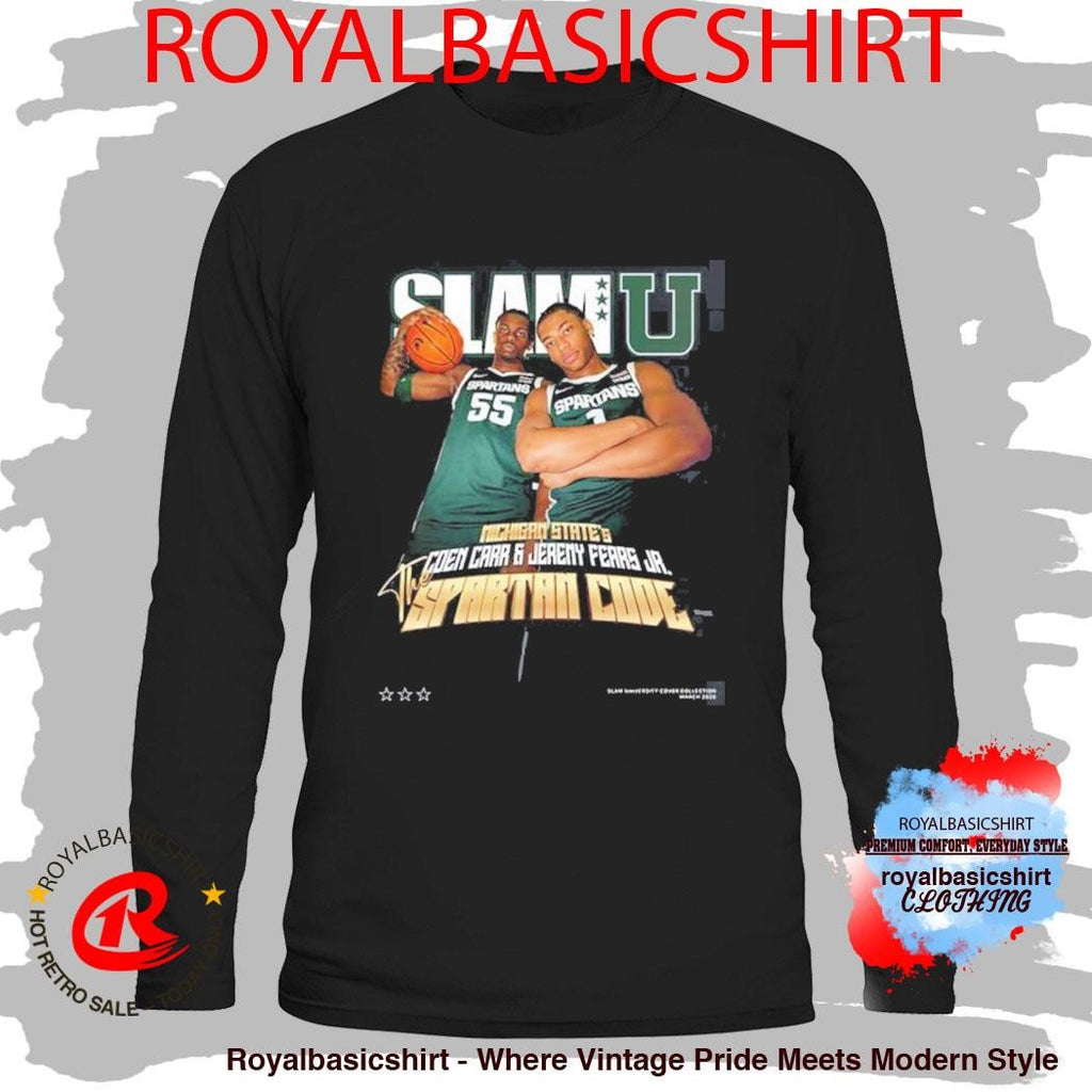 SLAMU Michigan State Spartans Coen Carr And Jeremy Fears Jr The Spartan Code Magazine Cover T-Shirt