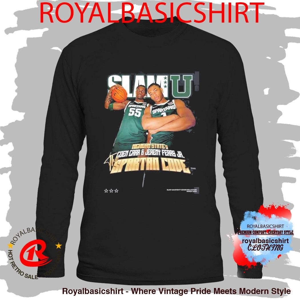 SLAMU Michigan State Spartans Coen Carr And Jeremy Fears Jr The Spartan Code Magazine Cover T-Shirt