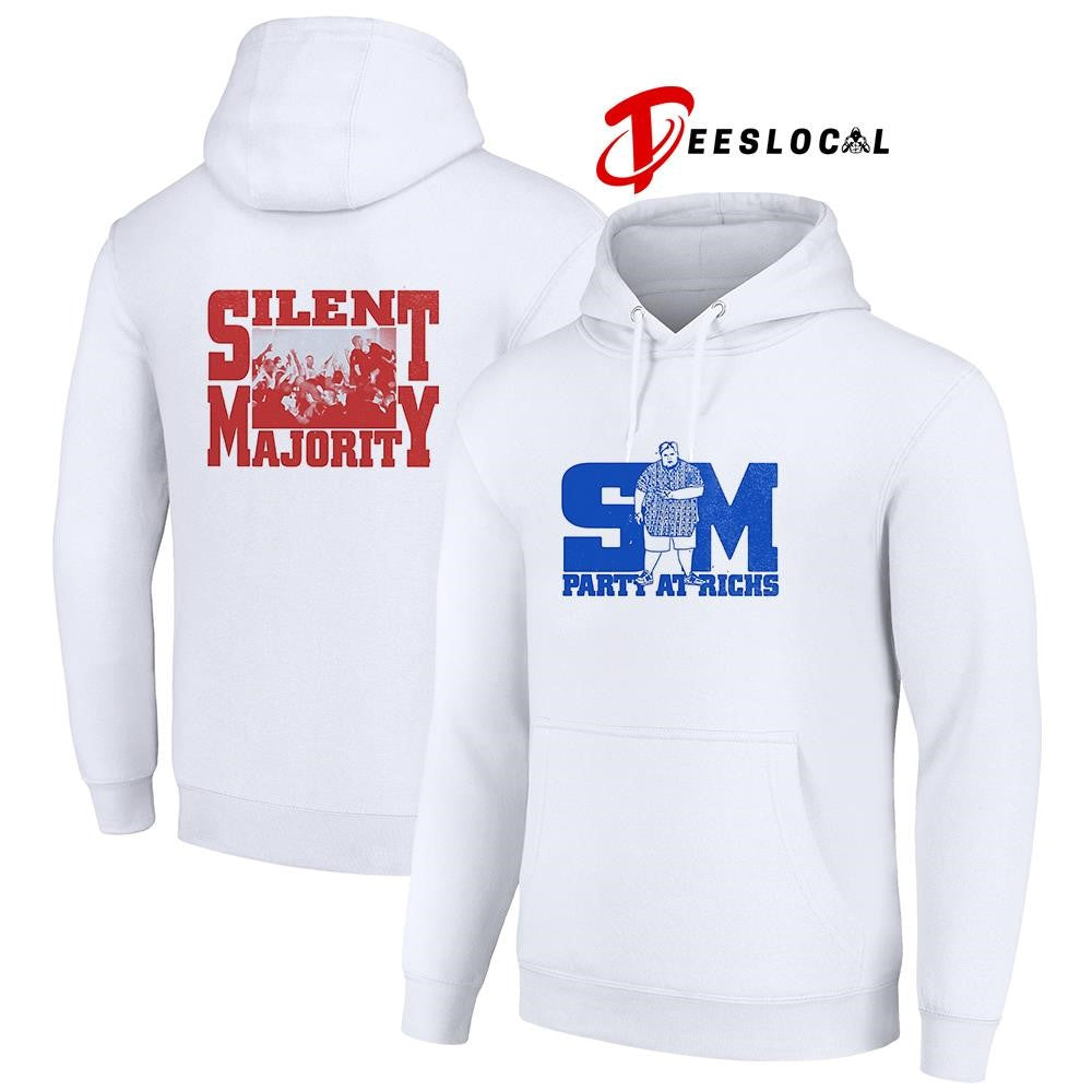 SM party at richs silent majority graphic shirt