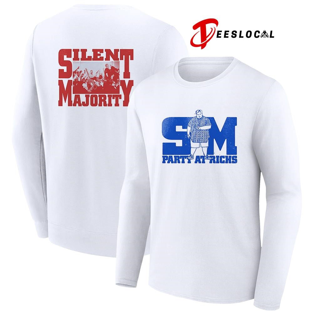 SM party at richs silent majority graphic shirt