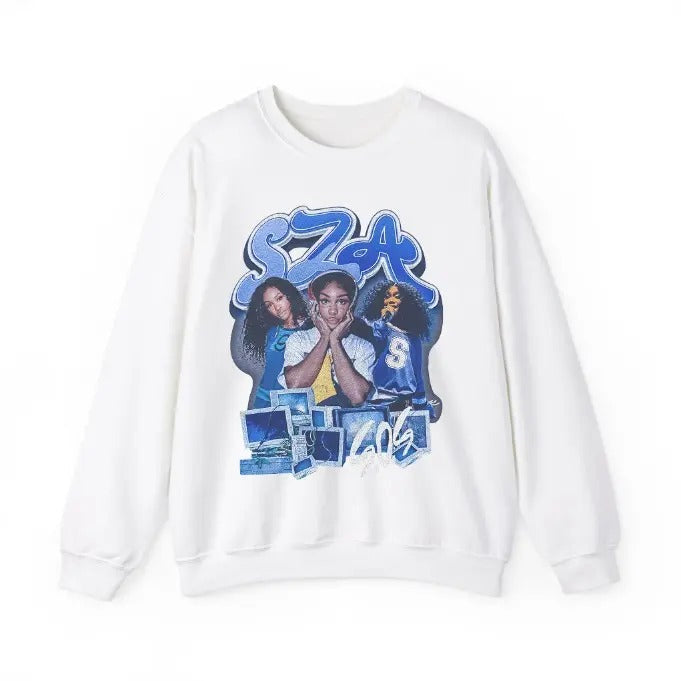 SZA Bootleg Sweatshirt Black, Vintage Rap Hip Hop Tee SZA, Merch Oversized Heavy Cotton Tee, SZA Bootleg Sweatshirt,...