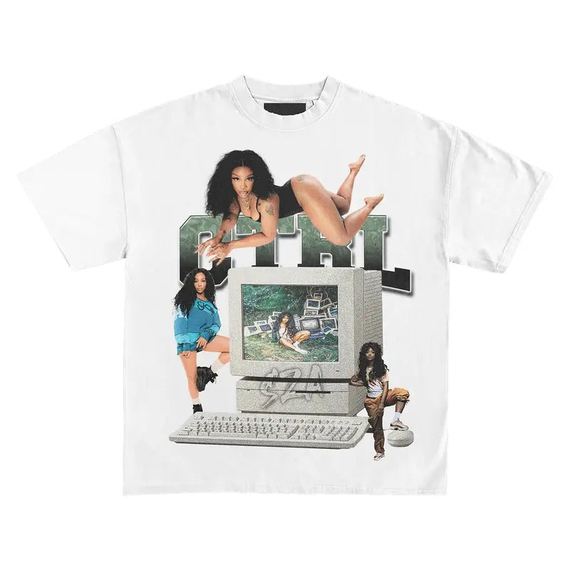 SZA Ctrl Vintage T-Shirt Rapper Graphic Tee Rap Hip Hop Y2k Merch Men Women Fans Menswear Topstyle{n002}2 Hoodie Sweatshirt