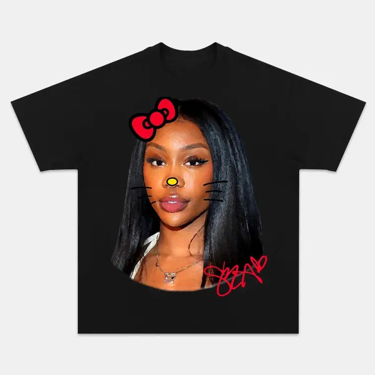 SZA Kitty Red T-shirt For Fans Cute Shirt Cotton Tee Hoodie, Sweatshirt | PrintMintTees.com