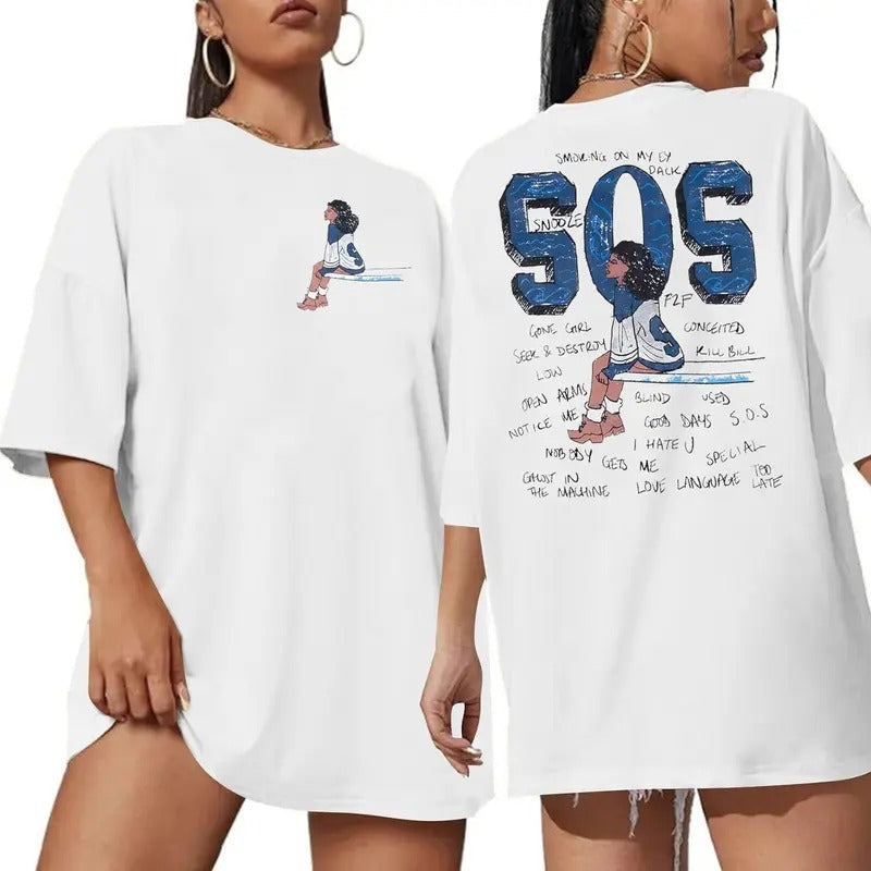 SZA Shirt - SZA SOS Album Vintage Graphic Tee Shirt Merch Men Women Top Womenswear Hoodie Sweatshirt | PrintMintTees.com