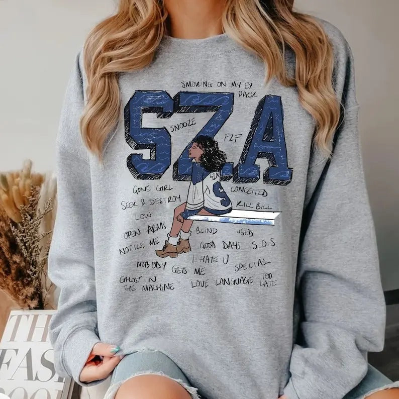 SZA Vintage Sweatshirt,Good Days sza Music Crewneck Sweatshirt Shirt Hoodie | PrintMintTees.com