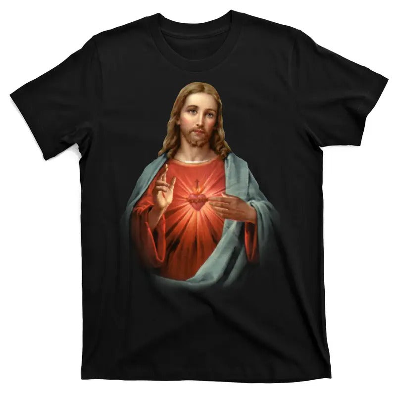 Sacred Heart Of Jesus T-Shirt Menswear Top Hoodie Sweatshirt | PrintMintTees.com