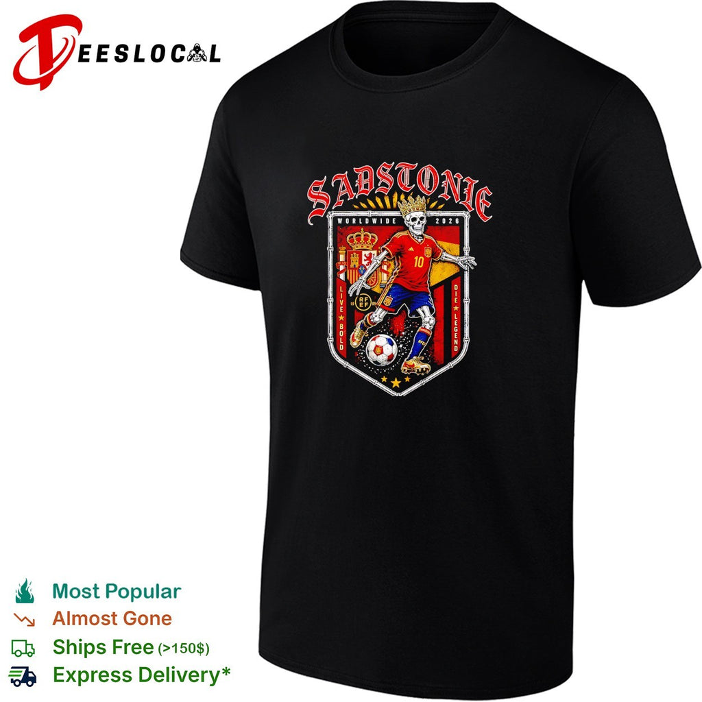 Sadstonie 2026 Spain skeleton soccer legend shirt (1)