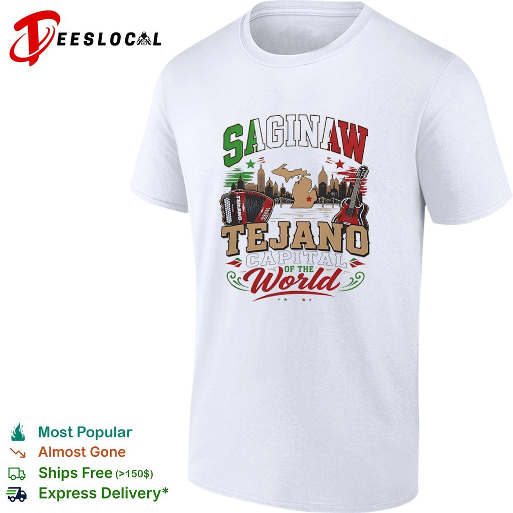 Saginaw Tejano Capital of the World Michigan Accordion Guitar shirt