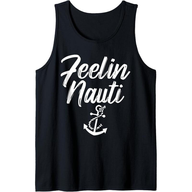 Sailing Shirt Feeling Nauti Naughty Funny Pun Anchor Gift Tank Top MADE IN USA Hoodie Sweatshirt | PrintMintTees.com