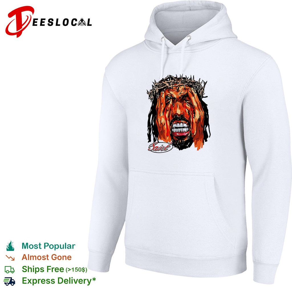 Saint Jesus with Crown of Thorns and Diamond Grill shirt