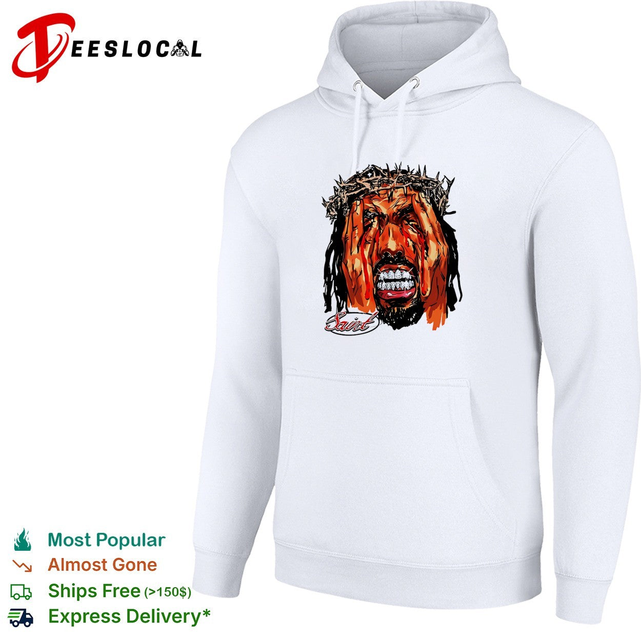 Saint Jesus with Crown of Thorns and Diamond Grill shirt