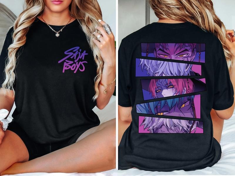 Saja Boys 2 Slide Shirt, Saja Boys Boy Band Shirt, Kpop Demon Inspired Movie Shirt, Demon Hunters Merch, Kpop Shirt, Boy...