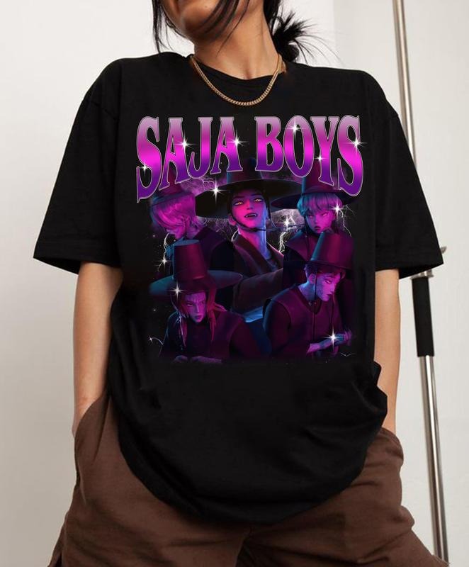 Saja Boys Boy Band Shirt, Saja Boys Shirt, Kpop Demon Hunters Movie Shirt, Bootleg Retro Movie Tee, Demon Hunters Merch,...