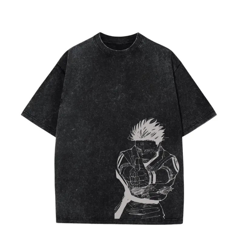 Sakuna Shirt Washed Vintage Oversized T-Shirt Anime Manga Washed Heavy Cotton Special JJK Graphic T-shirt Gift For Anime...