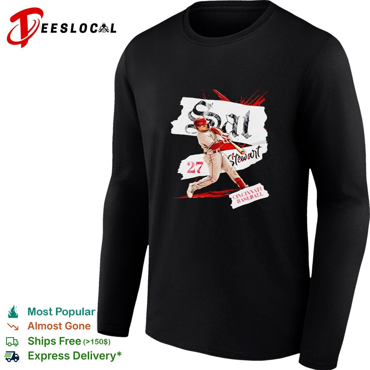Sal Stewart Cincinnati baseball number 27 shirt