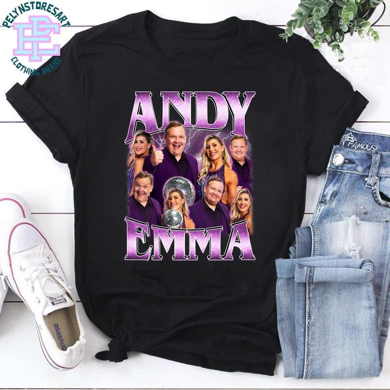 [ Sale Up To 30%] Retro Andy Emma DWTS Bootleg T-Shirt, Funny Dancing With the Stars Tee, Andy Emma T-Shirt Gift for DWTS...