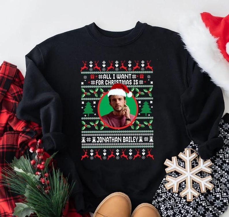 [ Sale Up To 40%] All I Want For Christmas Is Jonathan Bailey Sweatshirt Shirt Hoodie | PrintMintTees.com